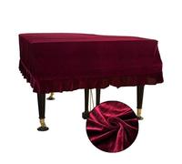 1 funda de terciopelo for Piano cola, cubierta completa for muebles, protectora antiarañazos, accesorios lavables for instrumentos(Red,S)