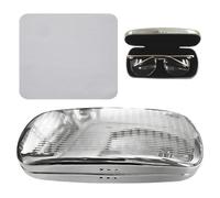 1 funda para gafas de mujer, 1 paño gris claro, funda para gafas con orificio de drenaje, funda rígida para gafas de hombre, funda de metal con purpurina, funda para gafas de sol para hombre, funda