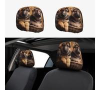 1 funda para reposacabezas de coche, suave, transpirable, protector de reposacabezas de perro pastor alemán, funda personalizada para reposacabezas de asiento de coche para SUV, sedán, camiones