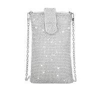 1 funda para teléfono móvil con diamantes incrustados, accesorios de moda para cena, bolso de hombro simple, mini bolso bandolera con cadena, elegante cartera para mujer, adecuado para bodas, bailes