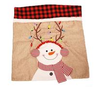1 funda trasera de silla de Navidad, Papá Noel, muñeco de nieve, reno, sillas de cena de Navidad, cala para comedor, decoración festiva de Navidad (muñeco de nieve)