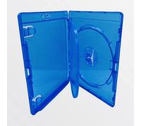 1 funda triple Amaray Blu Ray de 14 mm con bandeja interior para 3 discos, logotipo de Blu-ray en lámina plateada, funda exterior para obras de arte, capacidad para formatos Blu-ray, DVD o CD