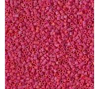 1 g de cuentas de Miyuki Delica Rocailles, 15/0 x 15/0 mm, lustre rojo opaco (DBS0214), vidrio, Japón