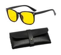 1 gafas de conducción nocturna, gafas amarillas de conducción nocturna, antideslumbramiento, para conducción nocturna, reduce eficazmente la fatiga ocular y viene con una funda de piel flexible