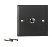 1 Gang 1 manera montado en la pared pulsador luz táctil dimmer IR Control interruptor botón (negro mate)