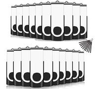 1 GB Swivel Flash Memory Drive Flash Grive USB Memory Sticks, 20 Unidades Negro