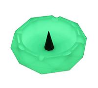 1 Geometric Silicone Ashtray - Glow in the Dark Unbreakable Multipurpose Storage Ash Tray w/Glass Friendly Tapping Center