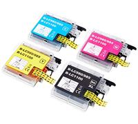 1 Go Inks Juego de 4 cartuchos para reemplazar las impresoras Brother LC980 y LC1100 compatibles o no OEM para impresoras Brother DCP y MFC (4 tintas), negro, cian, magenta y amarillo (el embalaje puede variar)