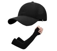 1 Gorra De Béisbol De Secado Rápido Y 1 Par De Guantes De Protección Solar, Gorra Deportiva De Cola De Caballo, Sombrero De Sol Ajustable, Actividad Transpirable.
