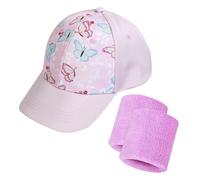 1 Gorra De Béisbol para Niños, 2 Muñequeras, Sombrero De Cola De Caballo para Niñas, Sombrero para El Sol De ala Ancha, Accesorios para Sombrilla para Deportes Al Aire Libre
