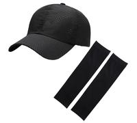 1 Gorra De Malla Y 1 Par De Mangas De Protección Solar, Gorra Transpirable De Secado Rápido, Gorra De Béisbol Informal, Gorra De Protección Solar, Equipo De Protección Solar para Exteriores