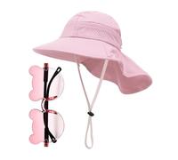1 Gorro Chal para Niños Y 1 Pieza De Gafas De Sol para Niños, Gorro para El Sol para Niños, Gorro De Malla Transpirable, Gorro De Protección Solar para Exteriores, Lindas Gafas De Sol