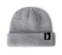 1 gorro corto unisex estilo marinero de invierno para hombres y mujeres, gorro de punto acanalado de melón, letra verdadera, holgada, Gris Claro, 8