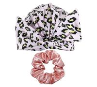 1 Gorro De Ducha Con Estampado De Leopardo, 1 Corbata Para El Cabello, Gorro Para El Cuidado Del Cabello Para Mujeres, Gorro De Secado Para Niñas, Gorro De Ducha Reutilizable, Spa