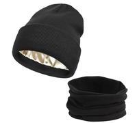 1 Gorro De Lana Y 1 Bufanda, Artículos Cálidos Para El Invierno, Gorro De Punto, Gorro De Punto Sencillo, Bufanda Para El Cuello A Prueba De Viento