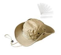 1 gorro de montañismo beige con 10 manchas blancas que absorben el sudor, sombrero de verano con ala ancha, sombrero de pescador con protección UV, visera transpirable, adecuado para pesca,