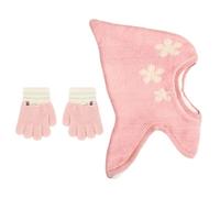 1 Gorro De Una Pieza Con Patrón De Estrella Y 1 Par De Guantes Para Bebé, Gorro Tejido Para Bebé, Gorro Resistente Al Viento, Accesorios Cálidos De Invierno Para Bebé