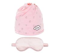 1 Gorro para Dormir, 1 Antifaz Rosa para Los Ojos, Pañuelo Rosa Cálido para La Cabeza, Gorro para El Pelo para Mujer, Gorro Posparto para Prevenir Resfriados