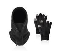 1 Gorro Resistente Al Viento Y 1 Par De Guantes Abrigados, Gorro Abrigado, Guantes Para Pantalla Táctil, Guantes De Punto, Equipo De Protección Contra El Frío Para Exteriores, Esquí Y Montañismo