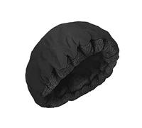 1 gorro térmico inalámbrico para acondicionamiento profundo, gorro térmico de linaza, cuidado del cabello apto para microondas para terapia capilar de acondicionamiento profundo, negro.