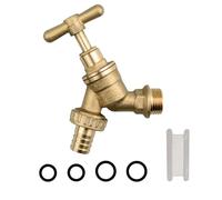 1 Grifo De 1/2", 4 Espaciadores, Kit De Grifo Exterior, Cerradura De Grifo De Latón, Accesorios De Manguera De Grifo, Grifo De Babero Para Jardín, Exterior (0.591 In)