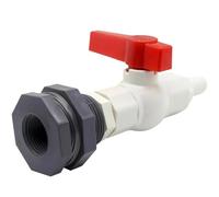 1 grifo de agua plástico con rosca macho 1/2" y 3/4", adaptador for pecera, válvula drenaje for acuario, accesorio for jardín(Orange)