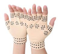 1 guante para artritis, guantes de alivio de manos, guantes sin dedos, guantes transpirables, ideales para la entrada de ordenador y el uso diario (color piel)