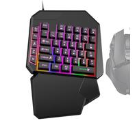 1 Handed Keyboard, USB Wired Programmable RGB Mechanical Game Keyboard, Ergonomic Keypad with Mobile Controller Layout, Compact One-Hand Pad for PC Gamers and Streamers, 150cm