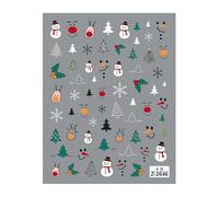 1 hoja adhesiva 5D para uñas de Navidad en relieve, suministros elegantes de Papá Noel, accesorios de arte de moda, arte de uñas para mujer