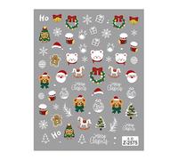 1 hoja autoadhesiva 5D en relieve de Navidad pegatinas de uñas elegantes Santa Claus accesorios de uñas accesorios de arte de uñas de moda