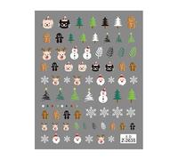 1 hoja autoadhesiva 5D en relieve de Navidad pegatinas de uñas elegantes Santa Claus accesorios de uñas accesorios de arte de uñas de moda