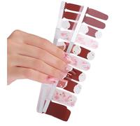 1 hoja de pegatinas completas para uñas, tiras de esmalte de uñas, pegatinas de uñas con purpurina, pegatinas de arte para mujeres y niñas