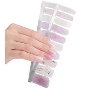 1 hoja de pegatinas completas para uñas, tiras de esmalte de uñas, pegatinas de uñas con purpurina, pegatinas de arte para mujeres y niñas