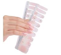 1 hoja de pegatinas completas para uñas, tiras de esmalte de uñas, pegatinas de uñas con purpurina, pegatinas de arte para mujeres y niñas