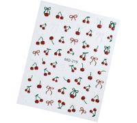 1 hoja de pegatinas de arte de uñas autoadhesivas dulces frutas cereza decoración de uñas accesorios para niñas y mujeres diseños acrílicos
