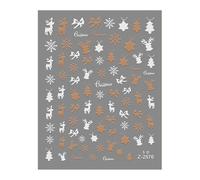 1 Hoja De Pegatinas Navideñas En Relieve 5D Brillantes Para Decoración De Uñas Autoadhesivas Decoraciones De Papá Noel Y Copos De Nieve Accesorios Para Uñas Calcomanías Para Uñas Brillantes