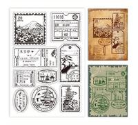 1 hoja de sellos transparentes de PVC para álbumes de fotos, tarjetas y manualidades 160x110x3mm - Kit de suministros artesanales con pegatinas