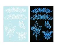1 Hoja De Tatuajes Temporales Que Brillan En La Oscuridad Decoraciones Corporales Que Resaltan Flores Abstractas Pegatinas Para Mujeres Y Niñas Diseños Tatuajes