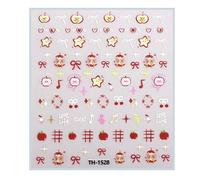 1 hoja/paquete de calcomanías de uñas para el día de San Valentín para mujeres y niñas, decoración de manicura, diseños de festivales, arte adhesivo