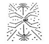 1 Hoja Taladro de pegamento con respaldo Rhinestones del cuerpo de la cara del ojo accesorios para fiestas cara de joya pegatinas calcomanías de cara el plastico Negro
