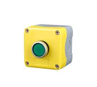 1 Hole Push Button Switch Con-trol Box, Self Reset Green Mushroom Head Start Stop Pushbutton Station for Electrical DIY