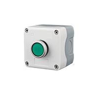 1 Hole Push Button Switch Con-trol Box, Self Reset Green Mushroom Head Start Stop Pushbutton Station for Electrical DIY