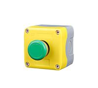 1 Hole Push Button Switch Con-trol Box, Self Reset Green Mushroom Head Start Stop Pushbutton Station for Electrical DIY