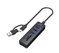 1. Hub USB 3.0 5 en 1 con 2 puertos USB 2.0, lector de tarjetas TF de 5 Gbps para laptop, PC, tablet, accesorios, concentradores USB portátiles para laptop y tabletas