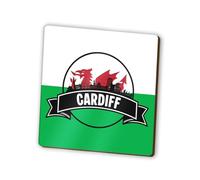 1 imán cuadrado de Cardiff, bandera de dragón galés de Gales, monumentos del horizonte del Reino Unido, para nevera, viajes, vacaciones, familia, amigos, mujeres y hombres #83155