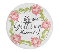 1 imán de cristal vintage para nevera, con texto en inglés "We Are Getting Married", para la puerta del aula