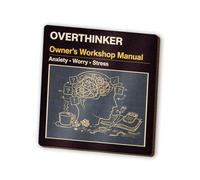 1 imán de tablero DM Overthinker - Manual del propietario de la ansiedad, caja de herramientas magnética para nevera para hombre #72366