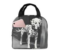 1 Impresión De Dálmata Bolsa Merienda Impermeable Bolsa Porta Alimentos Polifuncional Lonchera Aislada Para Escuela Oficina Viajes 22X20X13Cm