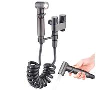 1 in-2-out dual válvula de control de válvula maricón de inodoro compacto rociador de inodoro ajustable montado en la pared de fugas anti-burst kit de grifo antiburado
