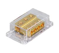 1 in 4 out Power Fuse Holder, Power Distribution Block with Auto Cut Off and Fireproof Design, 4AWG Input Fuse Box for Car Truck Boat Audio Amplifier System